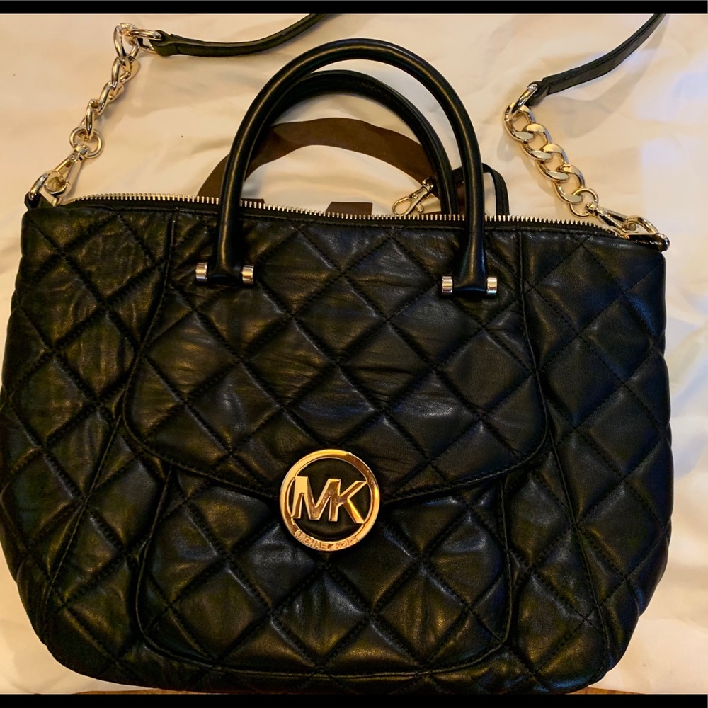 Black quilted Michael Kors handbag